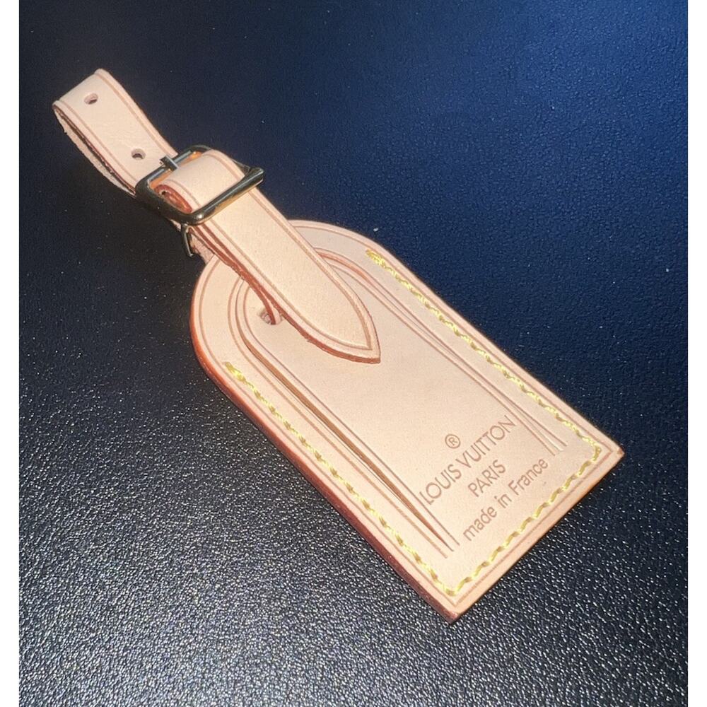 Louis Vuitton Luggage Name Tag Light Vachetta Beige Natural Leather Small 🩷